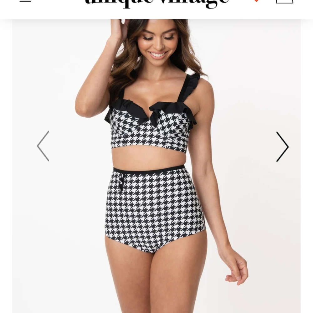 Houndstooth swim top BNWT!